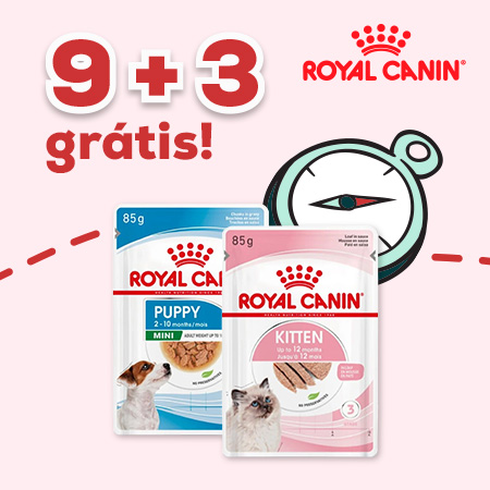 Royal Canin: 9 + 3 grátis numa seleção de packs de alimentação húmida para cães e gatos