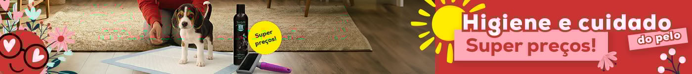 Super Preços numa seleção de acessórios de higiene e cuidado do pelo