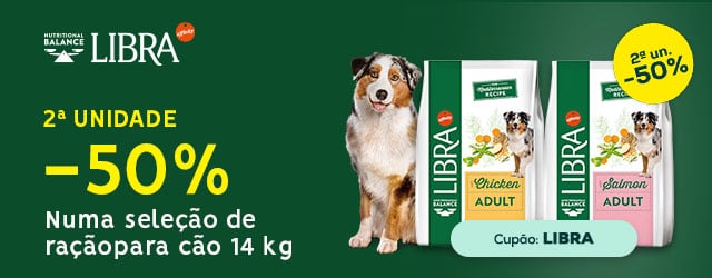 Libra: 2ª unidade a 50% em ração para cão