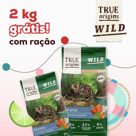 True Origins Wild: 2 kg grátis com seleção de ração para gato 6 kg