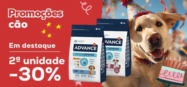 Advance: -30% na 2ª unidade em seleção de ração para cão