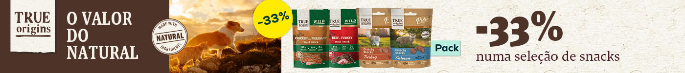 True Origins: Até -33% numa seleção de snacks para cão e gato