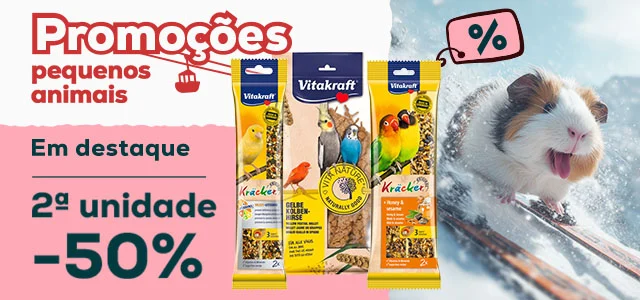 Vitakraft: -50% na 2ª unidade numa seleção de snacks para pássaros
