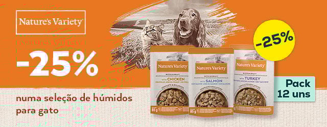 Nature's Variety: -25% numa seleção de packs de alimentação húmida para gato 12 un.