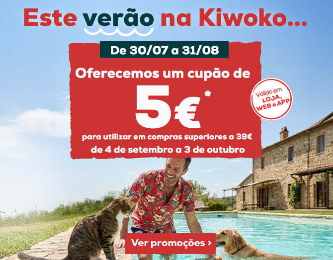 Oferecemos-lhe um cupão de 5€ para utilizar de 4 de setembro a 3 de outubro