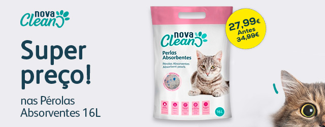 Nova Clean: Super preço em pérolas absorventes para gato 16L
