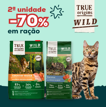 True Origins: 50% na 2ªun. em seleção de ração para gato