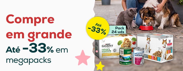 Megapacks: Até -33% numa seleção de packs de alimentação húmida