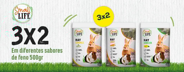 Small Life: Leve 3, pague 2 em feno 500 g de diferentes sabores