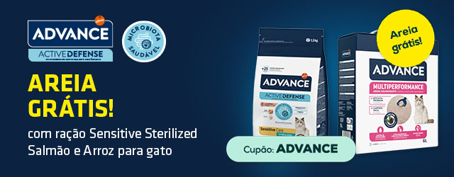 Advance: Areia grátis com seleção de ração para gato