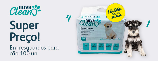 Nova Clean: Super preços numa seleção de resguardos para cão