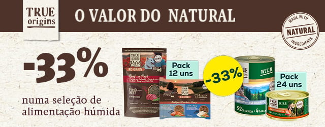 True Origins: -33% numa seleção de alimentação húmida para cão e gato