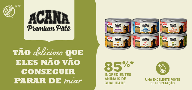 Acana Premium Patê. Delicioso alimento húmido para gatos.