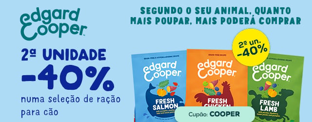 Edgard & Cooper: -40% na 2ª unidade numa seleção de ração para cão