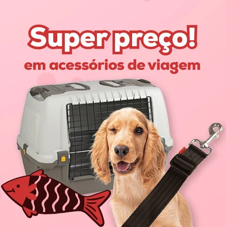 Super preço numa seleção de produtos de viagem para cão