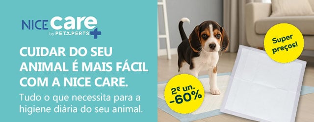 -60% na 2ª unidade em resguardos para cães Nice Care 50 unid. e Super Preços numa seleção de resguardos para cães