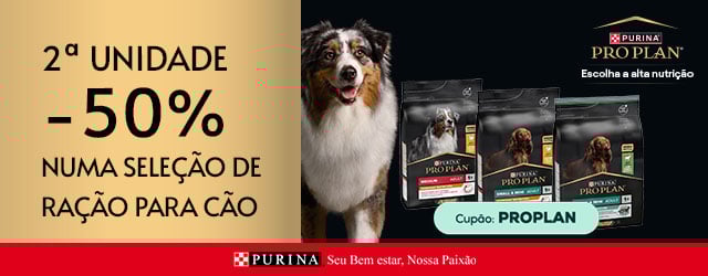 Pro Plan: -50% na 2.ª unidade numa seleção de ração para cão