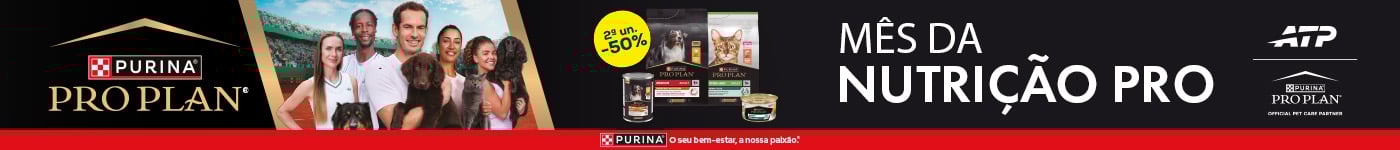 Mês de Pro Plan: -50% na 2ª unidade numa seleção de ração, e -25% numa seleção de packs de húmidos