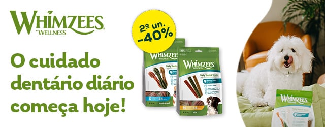 Whimzees: -20% numa seleção de snacks para cão Whimzees: -20% numa seleção de snacks para cão