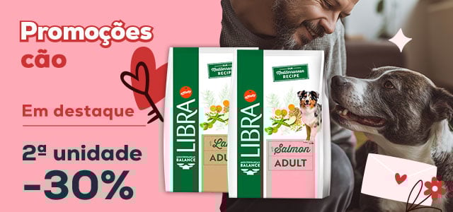 Libra: -30% na 2ª unidade numa seleção de ração para cão