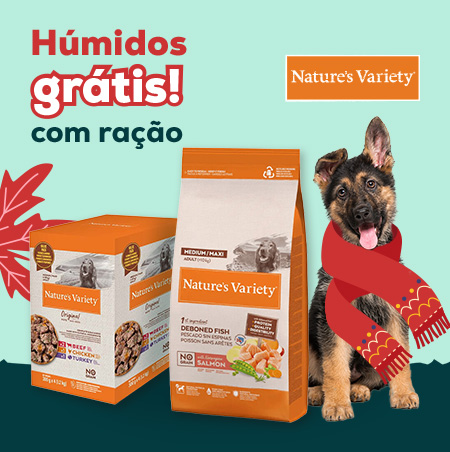 Nature's Variety: multipack de alimentação húmida grátis na compra de ração No Grain Adult Medium Maxi Salmão para cão 12 kg Nature's Variety: multipack de alimentação húmida grátis na compra de ração No Grain Adult Medium Maxi Salmão para cão 12 kg