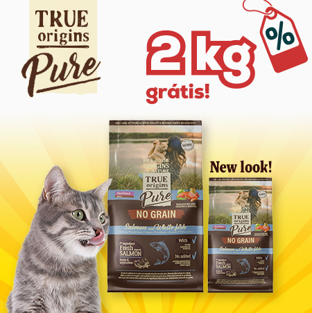 True Origins: 2kg grátis com uma seleção de ração para gato 7kg