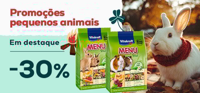 Vitakraft: -30% numa seleção de ração para coelhos e roedores Vitakraft: -30% numa seleção de ração para coelhos e roedores