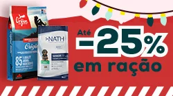 Até -25% numa seleção de ração para cão e gato