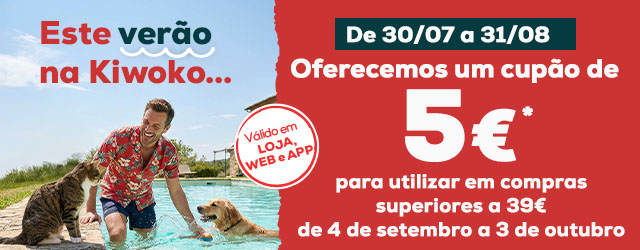 Oferecemos-lhe um cupão de 5€ para utilizar de 4 de setembro a 3 de outubro