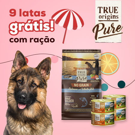 True Origins Pure: 9 latas de húmidos grátis com ração para cão Adulto e Sénior 12 kg