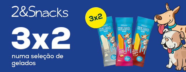 2&snacks: 3 x 2 em gelados para cão