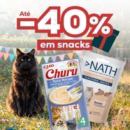 Até -40% numa seleção de snacks para gato
