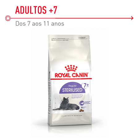 Ração para gatos adultos esterilizados a partir dos 7 anos: Royal Canin Adult 7+ Regular Sterilised