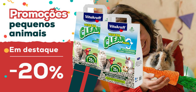 Vitakraft: -20% em absorvente Vegetal Clean 25 l