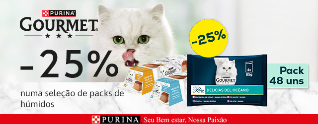 Gourmet: 25% de desconto em seleção de packs de alimentação húmida