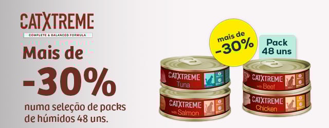 Catxtreme: Mais de -30% numa seleção de packs de alimentação húmida (48 unid.)