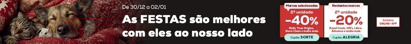 40% de desconto na 2ª unidade em todas as marcas exclusivas ou 20% de desconto na 2ª unidade nas restantes marcas