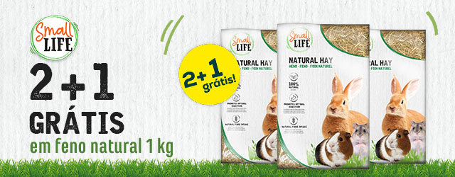 Small Life: Leve 3 pague 2 em feno Natural 1 kg