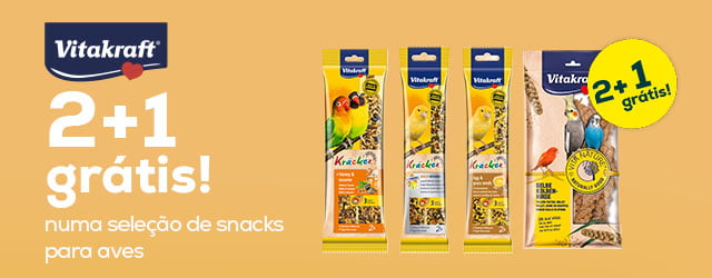 Virakraft: 2+1 grátis numa seleção de snacks para pássaros