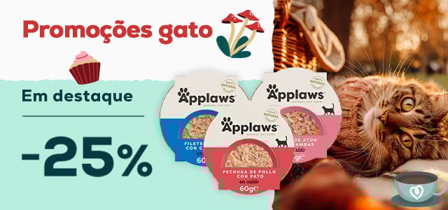 Applaws: 25% de desconto em seleção de packs de alimentação húmida para gato 48 un. Applaws: 25% de desconto em seleção de packs de alimentação húmida para gato 48 un.