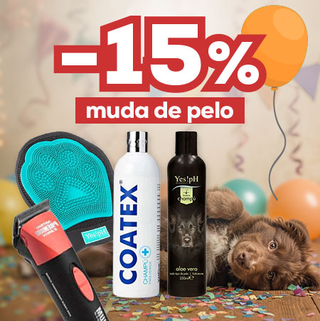 -15% numa seleção de acessórios para muda de pelo para cão