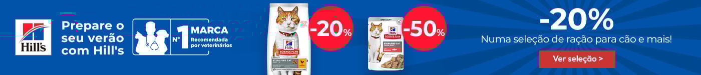 Hill’s Science Plan: -20% numa seleção de ração para gato e -50% numa seleção de packs de alimentação húmida para gato