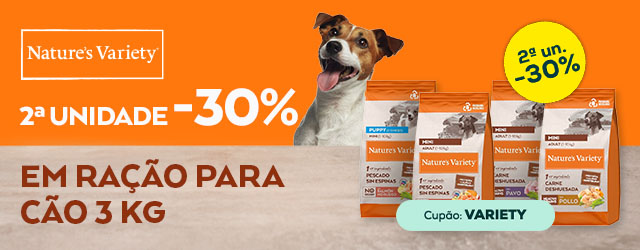 Nature's Variety: -30% na 2ª unidade em ração para cão 3 kg