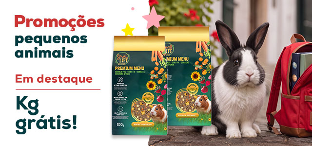 Small Life: Kg grátis na compra de uma seleção de ração Premium Menu para porquinhos-da-índia