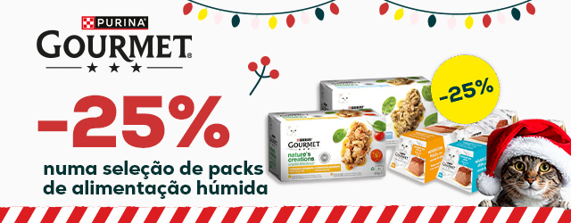 Gourmet: 25% numa seleção de packs de alimentação húmida para gato