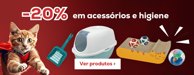 -20% em acessórios e higiene para gatos