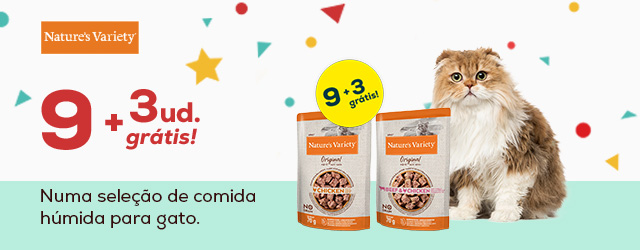 Nature's Variety: 9 + 3 grátis numa seleção de packs de comida húmida para gato