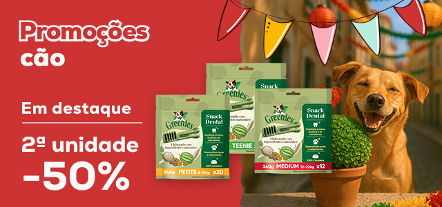 Greenies: -50% na 2.ª unidade numa seleção de snacks dentários