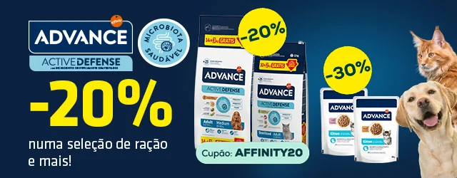Advance: -20% numa seleção de ração e -30% numa seleção de packs de alimentação húmida