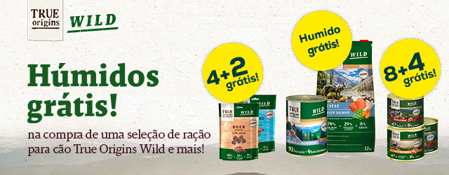 True Origins Pure: 3 kg grátis na compra 12 kg de ração para cão e 9 + 3 grátis numa seleção de packs de alimentação húmida